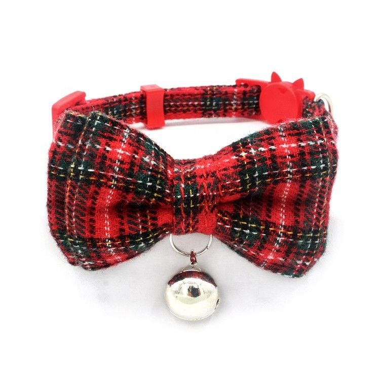 De Schotse de Klok Katoenen van Geruit Schots wollen stofbowtie cat collar safety buckle with Breedte past 1322cm aan