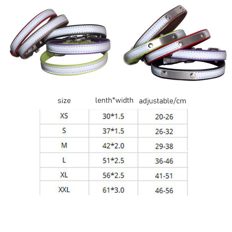 Weerspiegelende Halsband, het Huisdierenleiband van het dubbel-Laag Zachte Leer, Cat Dog Collar Leash Set