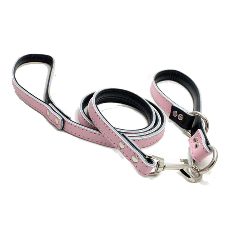 De Populaire Halsband van het douanepuppy en Keten van de de Hondvernauwing van het Leiband de Vastgestelde Regelbare Echte Leer P