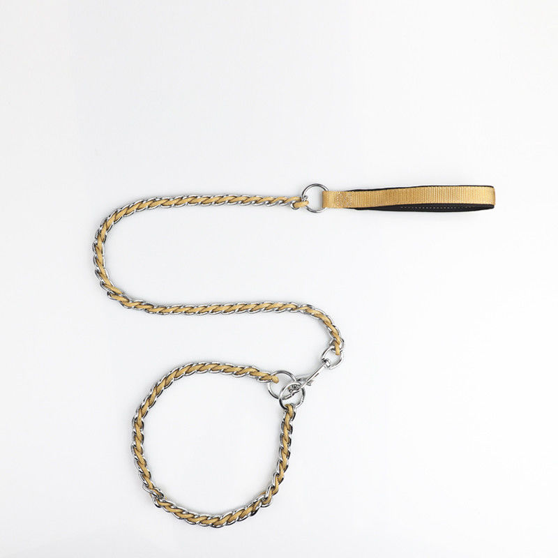 Kauw de Uitrusting van de de Kraagleiband van het Bewijsroestvrije staal de Vastgestelde Leiband van de Opleidingshond met Zacht Handvat