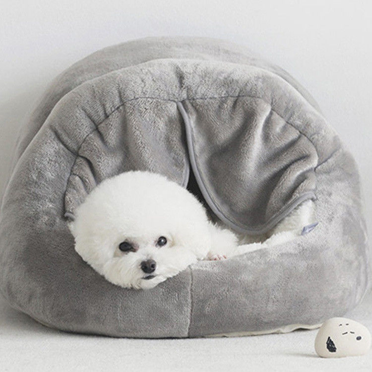 De gevoelde van het het Huisdierenbed van het Hondbed van de Luxecat cave plush yurt door Kennel van het het Gordijn Comfortabele Halfingesloten Huisdier