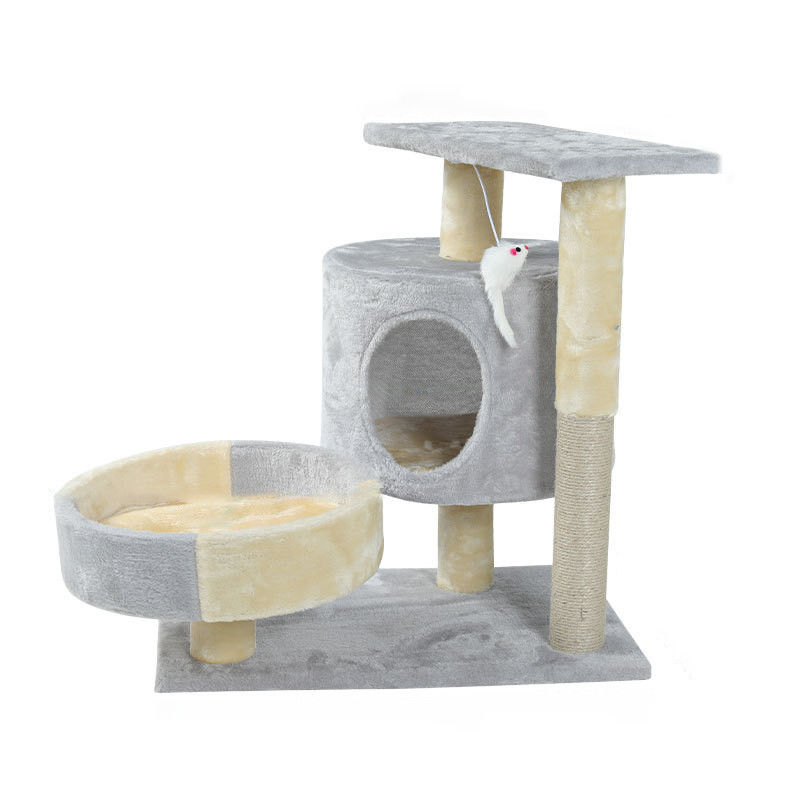 Multiniveauflatgebouw met koopflats Houten Cat Climber Tower Sisal Large Cat Scratching Post