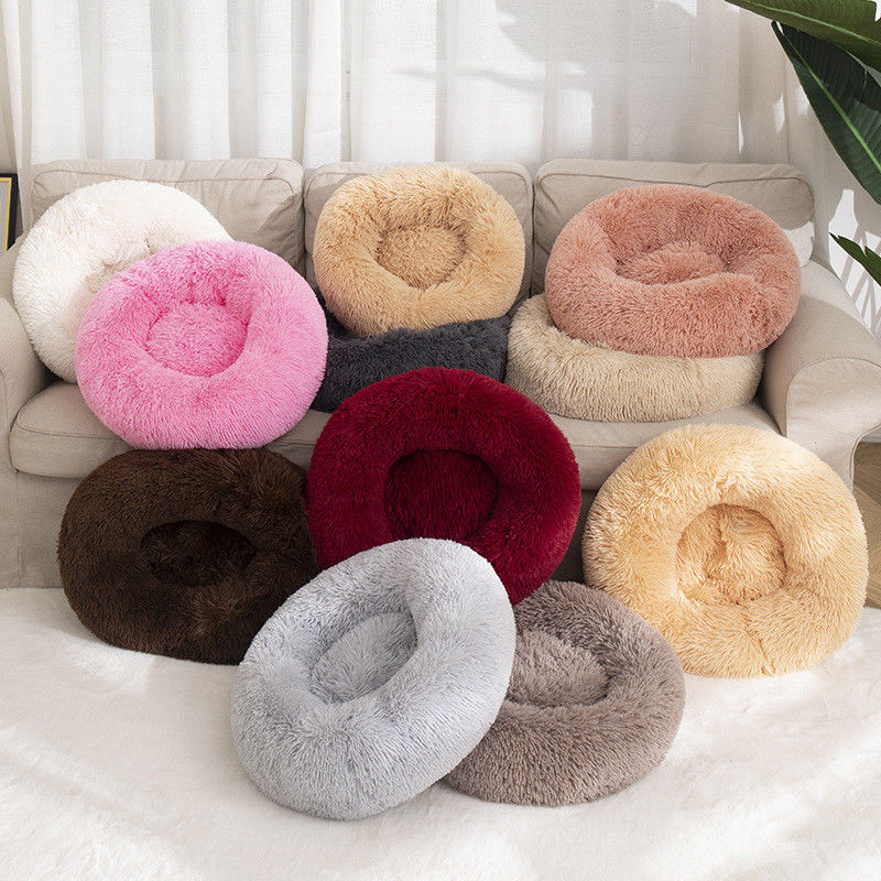 Hoog - van het het Huisdierenbed van de kwaliteits nestelen de Warme Pluche van de de Luxe ultra Zachte Pluizige Doughnut de Kattenhonden van Cuddler Faux-Bonthond het Kalmeren Bed