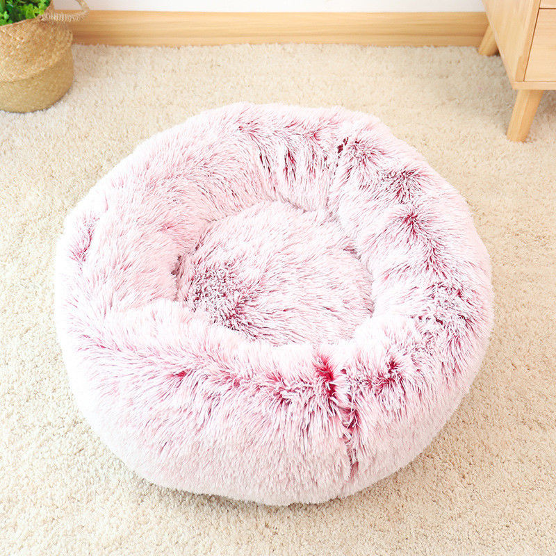 Hoog - van het het Huisdierenbed van de kwaliteits nestelen de Warme Pluche van de de Luxe ultra Zachte Pluizige Doughnut de Kattenhonden van Cuddler Faux-Bonthond het Kalmeren Bed
