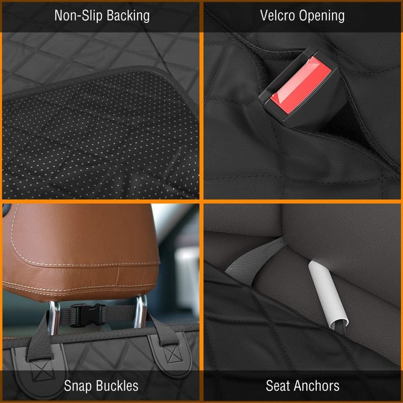 De op een voertuig gemonteerde Dekking Mat Black Waterproof 137*147cm van Hond Achterbank