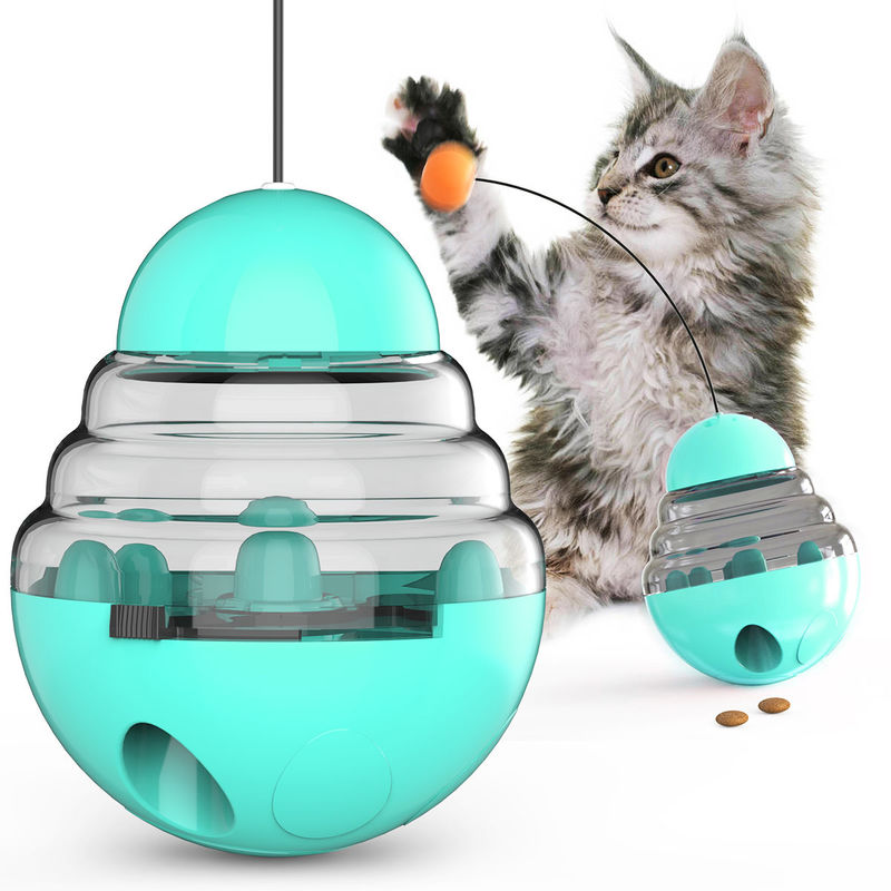 2 in 1 Interactieve Cat Slow Feeder Ball Detachable-Bal van Tuimelschakelaarshaped pet treat