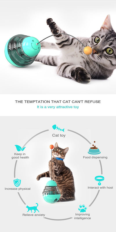 2 in 1 Interactieve Cat Slow Feeder Ball Detachable-Bal van Tuimelschakelaarshaped pet treat