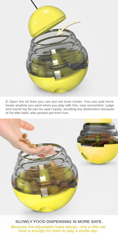 2 in 1 Interactieve Cat Slow Feeder Ball Detachable-Bal van Tuimelschakelaarshaped pet treat