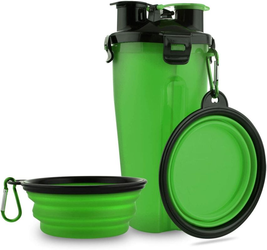Openlucht 2 in 1 Fles van het Hondwater met de Dubbele Chambered Container van het Opslagvoedsel