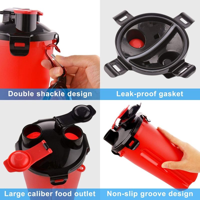 2 in 1 350ml-van het het Watervoedsel van de Huisdierenhond Flessen Opvouwbare Kommen met Carabiner