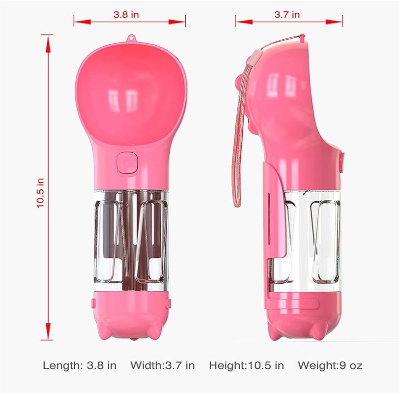 300ML reis 2 in 1 de Fles van het Hondwater het Drinken Kom Draagbaar met Slotknoop