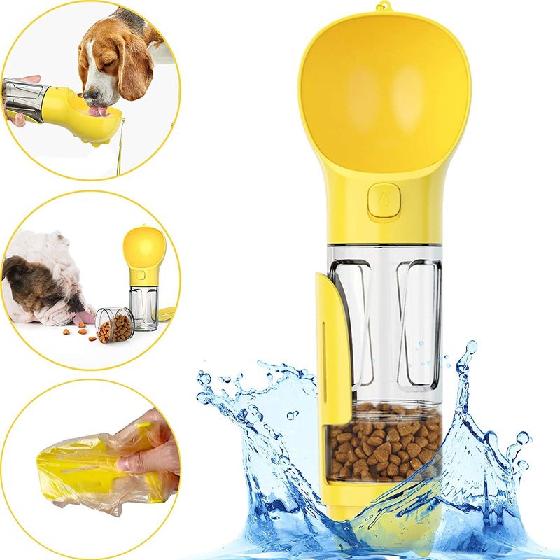 Multifunctionele 2 in 1 het Waterfles van het Hond Draagbare Puppy met de Schopvuilniszakken van de Voedseldoos