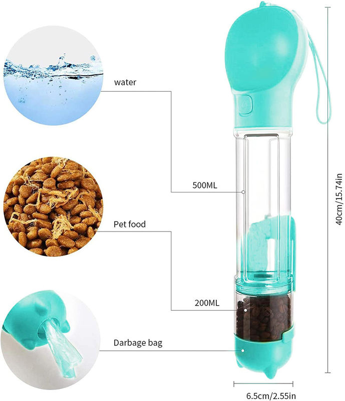 4 in 1 500ml lekken de het Waterflessen van de Hondreis de Automaat van het het Watervoedsel van de Bewijshond