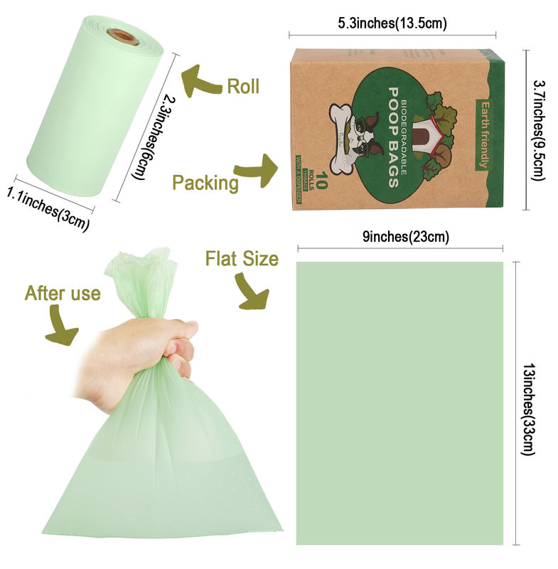 100% de composteerbare Plastic Vrije Biologisch afbreekbare Zakken van het Hondachterschip met Automaat