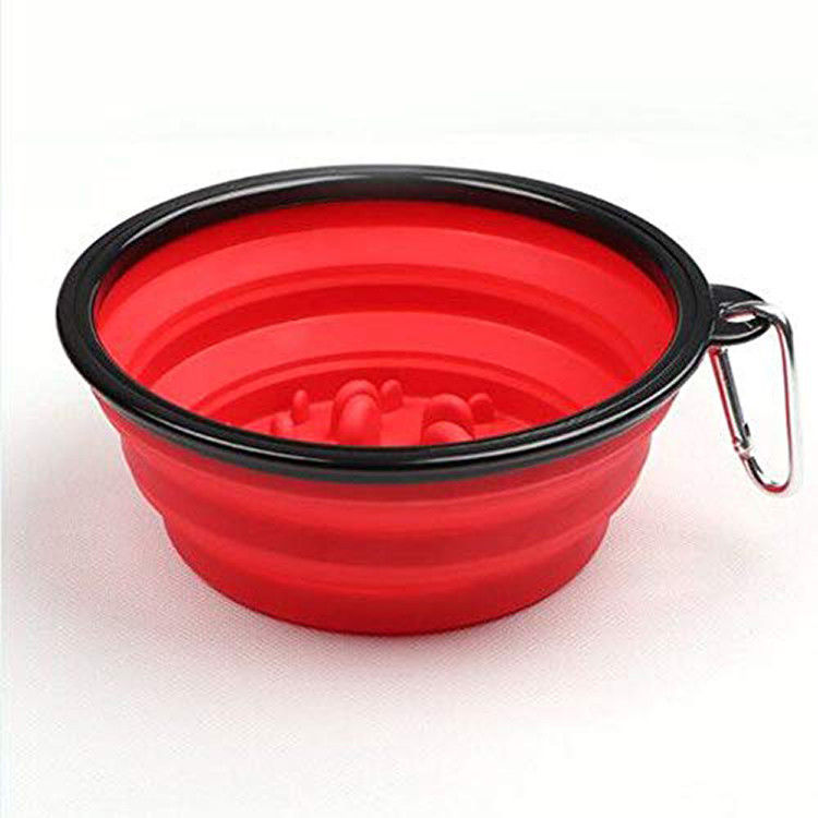Interactieve Langzame Vouwbare de Hond Opvouwbare Kom 13*9*5.5cm van de Voederveiligheid