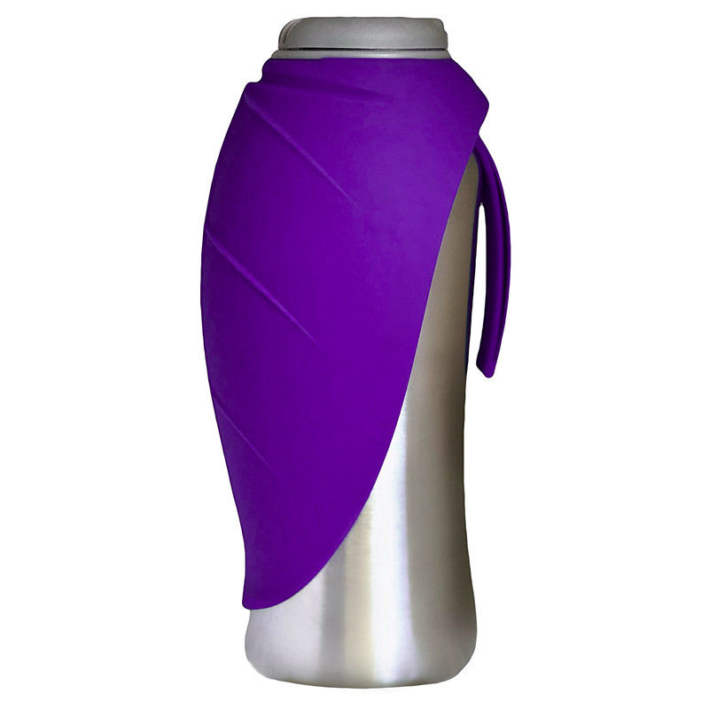 Van het het Huisdierenwater van de silicone de Bladvormige Kom Draagbare van het de Flessenroestvrije staal Fles van het het Puppywarme water
