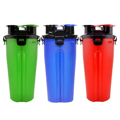 Openlucht 2 in 1 Fles van het Hondwater met de Dubbele Chambered Container van het Opslagvoedsel